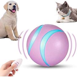 Insuwun Smart Interactive Cat Toy - Newest Version 360 Degree Self Rotating Ball, USB Rechargeable Pet Toy, Build-in Spinning Led Light, Stimulate Hunting Instinct for Your Kitty