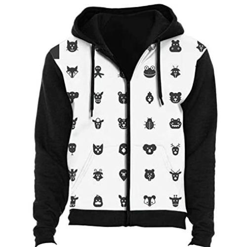Vector - of a Lioness on White -.Wild cat.- - Africa,Couple 3D Print Zip up Sweatshirt UK S