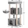 Hey-brother Multi-Level Cat Tree Condo Furniture with Sisal-Covered Scratching Posts, 2 Plush Condos, Plush Perches, for Kittens, Cats and Pets