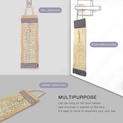 ENVYCOLLECTION Durable Sisal Cat Scratching Mat for Door Handle Hung, Wall Mounted, or Floor Used as Carpet Scratcher.