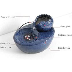 HBFFL Intelligent Lotus Pet Water Dispenser, Ceramic Cat Water Fountain, Removable Automatic Filter Cat Dog Water Bowl, Pet Mate Pet Supplies,3
