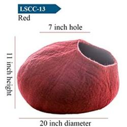 Le Sharma Felt Cat Cave Bed, Eco-Friendly Handmade 100% Natural Wool Cat Bed Cave, Makes Great Covered Cat House or Cozy Cat Hideaway, Wool Cat Caves for Indoor Cats and Kittens