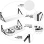 BUYBAR Adjustable Raised Dog Bowls for Large Dogs Food and Water Height Wall Mounted Floating with Stand Shelf 2 Stainless Steel Elevated Pet Comfort Cat Feeding Bowl (Double, White)