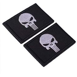 2 Pieces Dead Skull Tactical Patch - Black