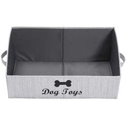 Geyecete Large Dog Toys Storage Bins - Foldable Fabric Trapezoid Organizer Boxes with Handle, Collapsible Basket for Dog Toys