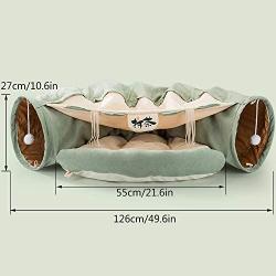 WSXG Cat Tunnel, Cat Play Tunnel, 2 in 1 Cat Tube Toy with Scratching Ball Mate House Can Play Or Rest Suitable for Pets Under 15Kg / 33Lbs