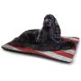 USA Pad Pet Fourth of July Independence Day Traditional Abstract Square Forms Illustration Rectangle Mat for Dogs and Cats Indigo Red White