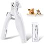 Pureworthy Dog Cat Nail Clippers led Light Pet Scissors Hidden File Collector to Avoid Over Cutting with Sharp Blades USB Charging