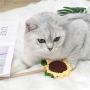 Sunflower Cat Funny Teaser,Flower Crochet Knitted Puppy Interactive Toy,Kitten Catcher Exerciser Chewing Stick Wooden Long Pole Pet Playing Supplies with Bell