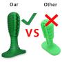 Dog Toothbrush Stick, Dog Toothbrush, Dental Oral Care Brushing Stick Natural Flexible Durable Rubber Bite Resistant Chew Toys for Pet Dogs Teeth Cleaning Protection (10-40 lbs) Green