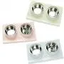 ikjuh Double Pet Bowls Stainless Steel for Dogs Cats Food and Water Spine Protection Easy Clean Safety Material Whisker Friendly No Spill Non-Slip ikjuh Double Pet Bowls Stainless Steel for Dogs Cats Food and Water Spine Protection Easy Clean Safety Material Whisker Friendly No Spill Non-Slip