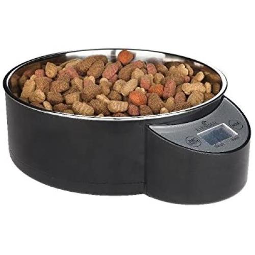EYENIMAL Intelligent Pet Bowl; Electronic Scale with Built in Pet Water/Food Removable Stainless Steel Bowl (Black, 1 Liter)