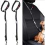 Headrest Dog car seat Belt 2 Pack Adjustable Durable Headrest Seat Belt Pet Dog Car Safety Harness Restraint with Elastic Nylon Bungee Buffer