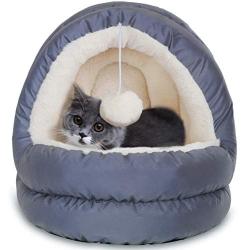 PETXIAOWU Cat Beds for Indoor Cats, Kitten, Small Dog, Rabbit Bed, Water-Resistant Surface, Anti-Slip Bottom & Double-Sided Inner Pad