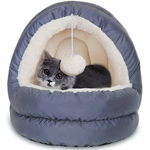 PETXIAOWU Cat Beds for Indoor Cats, Kitten, Small Dog, Rabbit Bed, Water-Resistant Surface, Anti-Slip Bottom & Double-Sided Inner Pad