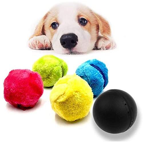 Magic Roller Ball Toy Automatic Roller Ball with 1 Rolling Ball and 4 Color Ball Cover for Dog Cat Pet Toy