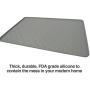 PetFusion ToughGrip Large Plus Dog Food Mat [Just The Right Size Before Getting Too Big @ 27x17]. Waterproof, Extra Tough FDA Grade Silicone