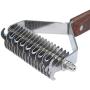 Upgrade Pet Grooming Rake - 2 Sided Grooming Undercoat Rake Stripper Tool for Dogs, Cats, Rabbits - Safe Dematting Comb for Easy Mats & Tangles Removing - No More Nasty Shedding and Flying Hair.