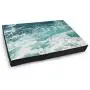 Blue Ocean Waves, Large Dog Bed for Small, Medium, Large Dogs/Cats Up to 65 Lbs, Thick Mattress with Removable Washable Cover and Waterproof Lining Blue Ocean Waves, Large Dog Bed for Small, Medium, Large Dogs/Cats Up to 65 Lbs, Thick Mattress with Removable Washable Cover and Waterproof Lining