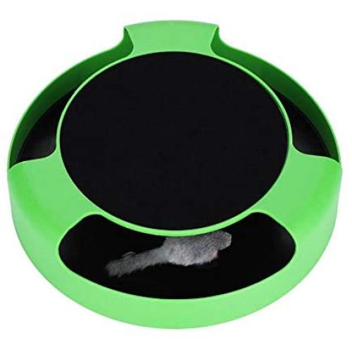 Yosoo Cat & Kitten Toy, Catch The Mouse Motion Cat Toy, Scratch Pad With Rotating Toy Mouse, Pet Cat Catch The Rotating Mouse Plush Moving Toy ,Cat Motion Chase Toy