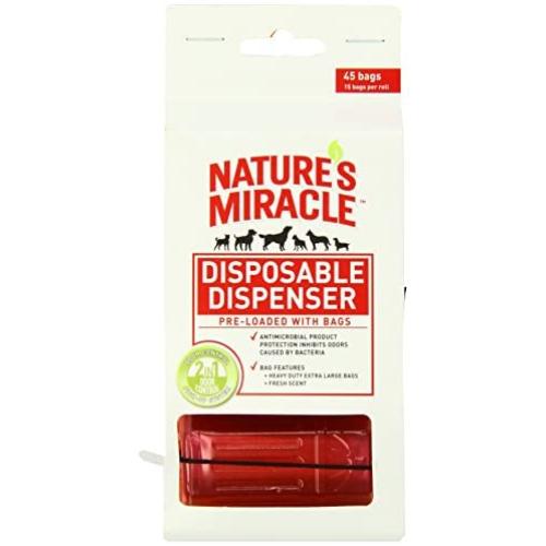 Natures Miracle NM-5980 45 Count Disposable Waste Bag Dispenser with Pick-Up Bags, Hydrant Shape