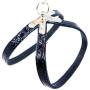 Luxury Black Real Leather Dog Harness for Toy Breeds with Stud X-Small. Fits for 10''-14'' Chest.