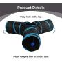 Cat Tunnel Collapsible Pet Tube Toy with Balls Cat Entertain Equipment Interactive Tunnel Toy 3 Way Cat Pop-up Tunnel