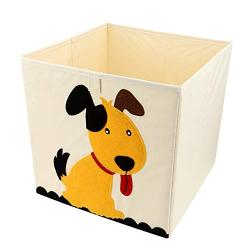 Mogoko Foldable Dog Cat Toys Storage Basket， Fabric Pet Toy Organizer Bin