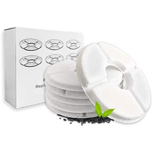 X-HOME Cat Fountain Filter Replacement,6 Packs Concentrated Carbon Technology Filters for Cat and Dog Automatic Flower Water Dispenser