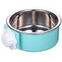 IMIKE Removable Stainless Steel Crate Dog Bowl,Pets Hanging Water Food Feeder Bowl Cage Coop Cup for Dogs,Cats,Birds,Small Animals-Blue