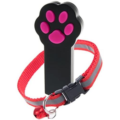 Cat Catch Toy Interactive LED Light Pointer Cat Toys Paw Style Training Scratching Tool Red Pot, Present a Cat Collar