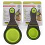 CatYou Pet Food Scoops Measuring Cup for Dog Cat Food Water, Set of 2 (1 Cup & 1/2 Cup Capacity), 3 in 1 Multi-Function Pet Collapsible Silicon Scoop Bowls Bag Clip