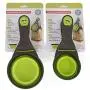 CatYou Pet Food Scoops Measuring Cup for Dog Cat Food Water, Set of 2 (1 Cup & 1/2 Cup Capacity), 3 in 1 Multi-Function Pet Collapsible Silicon Scoop Bowls Bag Clip