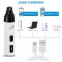 Viixm Dog Nail Grinder, Electric 2-Speed Pet Nail Trimmer Clipper Low Noise Rechargeable Painless Paws Grooming and Smoothing for Small Medium Large Dogs and Cats