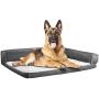 DEKOHM Orthopedic Dog Bed, L-Shaped Chaise Lounge, Fluffy Plush Mattress for Joint Relief, Pet Sofa Couch for Cats and Dogs with Removable & Washable Cover, Large Size 36'' x 24'' x 8'', Grey