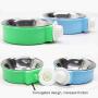 N//A 2Pcs Crate Dog Bowl, Removable Stainless Steel Hanging Pet Cage Bowl, Pet Food Water Bowl for Cat Puppy Bird Rabbit