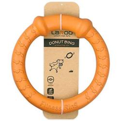 LaRoo Dog Flying Ring Dog Toy Water Floating, Outdoor Fitness Flying Discs, Tug of War Interactive Training Durable Soft Chew Toys for Large and Small Dogs. (Orange 7'' )