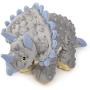 goDog Dinos Triceratops With Chew Guard Technology Tough Plush Dog Toy, Grey, Large