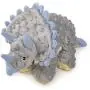 goDog Dinos Triceratops With Chew Guard Technology Tough Plush Dog Toy, Grey, Large