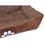 Long Rich Reversible Rectangle Pet Bed Dog Bed with Dog Paw Embroidery,Medium size, by Happycare Textiles