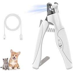 Oupada Cat&Dog Nail Clippers and Trimmer with LED Light,3 in 1Pet Nail Clippers Professional Dog Nail Grinder with Safety Guard Nail File Claw Grooming Kit for Trimming Dogs Cats Birds Reptiles