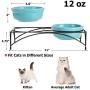 Y YHY Cat Food Bowls, Raised Cat Bowls for Food and Water, Ceramic Cat Bowls Elevated, Cat Dishes for Cat or Small Dogs,12 Ounces, Cute Cat Design, Dishwasher Safe