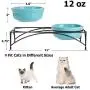 Y YHY Cat Food Bowls, Raised Cat Bowls for Food and Water, Ceramic Cat Bowls Elevated, Cat Dishes for Cat or Small Dogs,12 Ounces, Cute Cat Design, Dishwasher Safe
