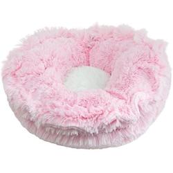 Bessie and Barnie Ultra Plush Bubble Gum/ Snow White Deluxe Luxury Shag Dog/Pet Lily Pod Bed Machine Washable