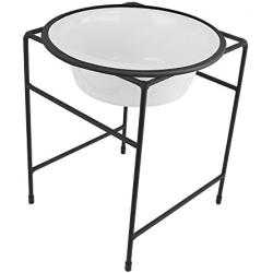 Platinum Pets Modern Single Diner Feeder with Stainless Steel Cat/Dog Bowl