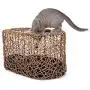 Fun Stackable Wicker Cat Hideaway House - Interactive Play Rattan Cat House for Indoor Cats Kitty, Pet Friendly Top/Side House Entry, Cat Bed Enclosed
