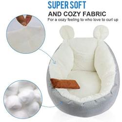 Washable Cute Cat Bed House - Warm Pet Sofa Kitten Bed Indoor Cat Bed Machine Washable Pet Bed Soft Cat Cuddle Bed for Cats Kittens Rabbit Bed Anti-Slip Bottom, Super Soft Durable Fabric