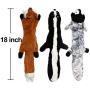 No Stuffing Dog Toys with Squeakers, Durable Stuffingless Plush Squeaky Dog Chew Toy Set ,Crinkle Dog Toy for Medium and Large Dogs, 5 Pack（Squirrel Raccoon Fox Skunk and Penguin）, 24Inch