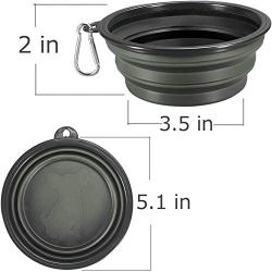 JPs Exchange Collapsible Dog Bowl, Portable and Foldable with Caribiner Clip for Travel (4 Pack)