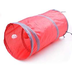 Collapsible 2 Way Pet Cat Tunnel Dog Tube Toys with Peek Hole and Ball for Rabbits, Kittens, Dogs CT096